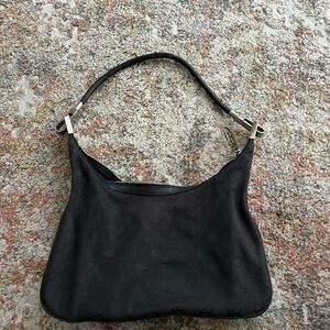 Gucci 001 3812 Black Monogram Shoulder Bag selling as is